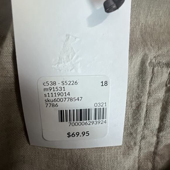 Lane Bryant Wide Leg Linen Blend Pants 18 khaki tan elastic pants $69.95 NWT - Picture 10 of 12